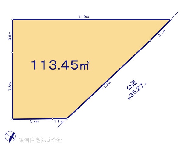 G00375222 埼玉県入間市小谷田１丁目 土地 1870万円【区画図】