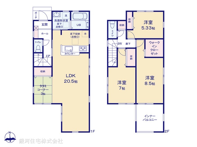 G00375245 東京都あきる野市小川東２丁目 新築一戸建て 3580万円【間取図】