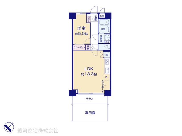 G00375260 東京都中央区日本橋中洲 中古マンション 4690万円【間取図】