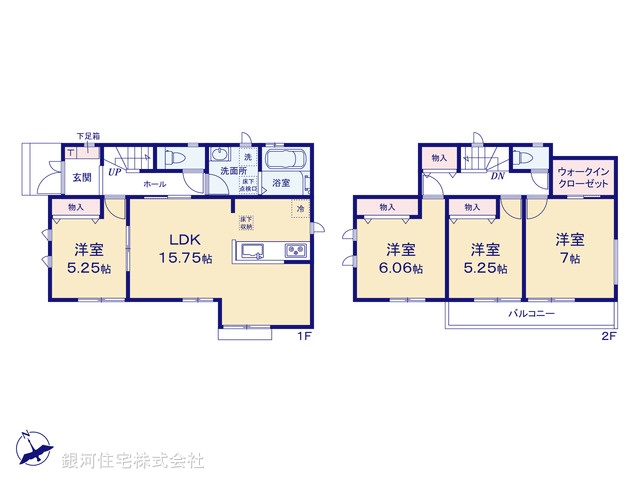 G00375292 千葉県船橋市松が丘５丁目 新築一戸建て 3590万円【間取図】