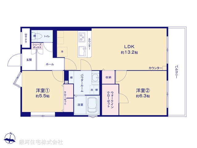 G00375360 東京都板橋区若木３丁目 中古マンション 1980万円【間取図】