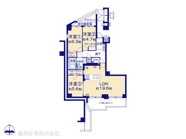 G00375395 神奈川県横浜市戸塚区戸塚町 中古マンション 2990万円【間取図】