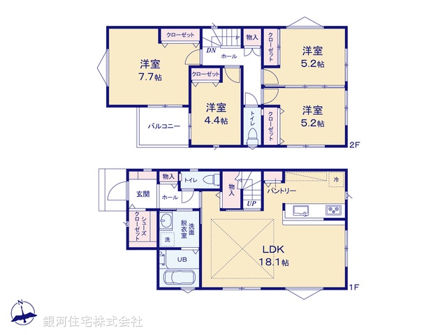 G00375434 神奈川県横浜市旭区上川井町 新築一戸建て 4380万円【間取図】