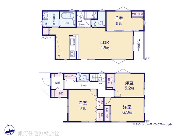 G00375435 神奈川県横浜市旭区上川井町 新築一戸建て 3980万円【間取図】