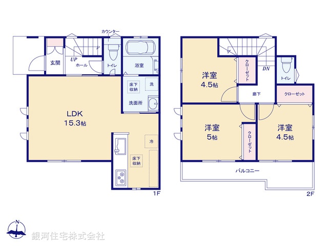 G00375452 埼玉県所沢市大字山口 新築一戸建て 2880万円【間取図】