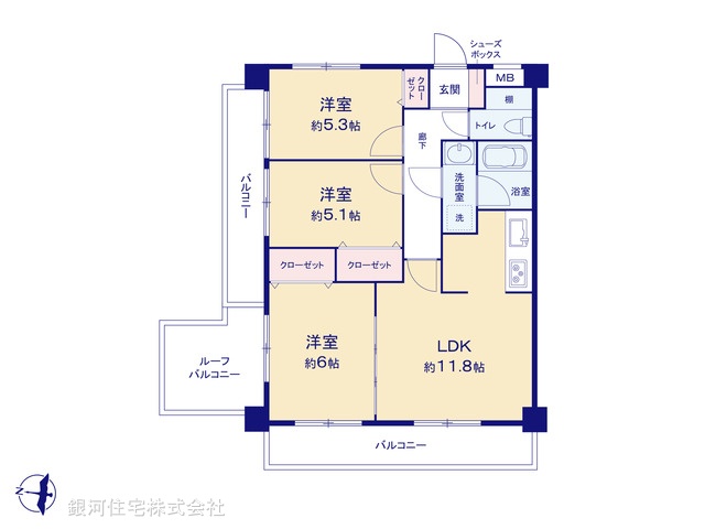 G00375465 埼玉県川口市青木３丁目 中古マンション 2198万円【間取図】