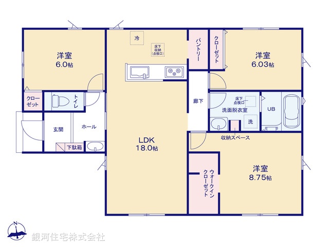 G00375516 埼玉県さいたま市岩槻区宮町２丁目 新築一戸建て 4380万円【間取図】