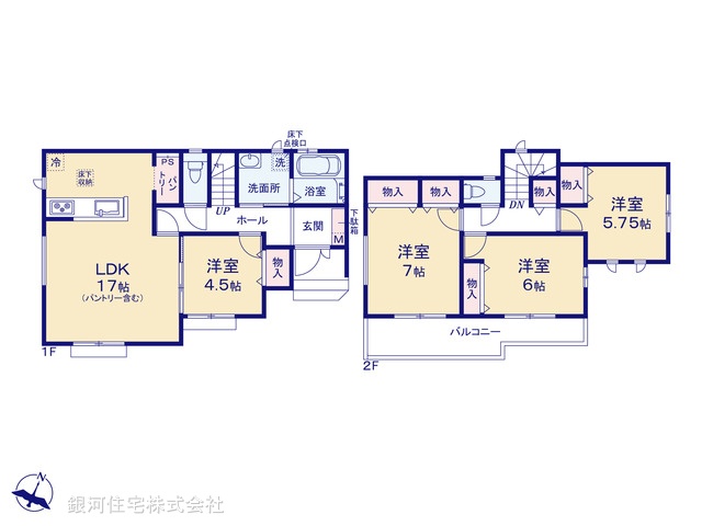 G00375519 埼玉県草加市青柳７丁目 新築一戸建て 4290万円【間取図】