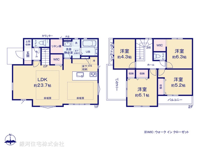 G00375685 埼玉県富士見市大字水子 新築一戸建て 5399万円【間取図】