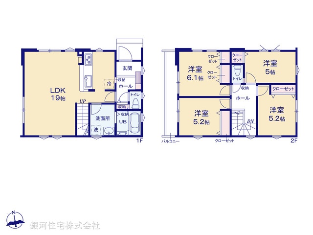 G00375694 神奈川県川崎市高津区蟹ヶ谷 新築一戸建て 5899万円【間取図】