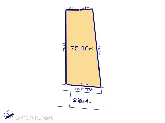 G00375730 東京都足立区梅島３丁目 土地 4670万円【区画図】