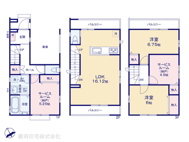 G00376040 千葉県船橋市海神６丁目 新築一戸建て 4990万円【間取図】