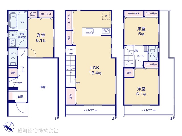 G00376292 神奈川県横浜市磯子区滝頭２丁目 新築一戸建て 4480万円【間取図】