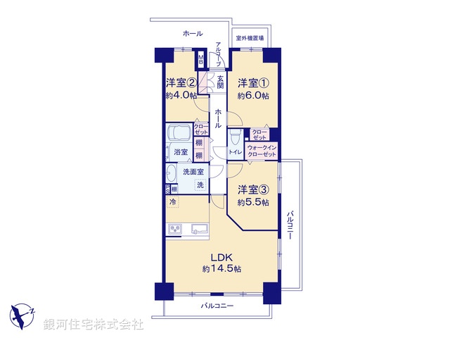 G00376658 神奈川県川崎市宮前区梶ヶ谷 中古マンション 2998万円【間取図】