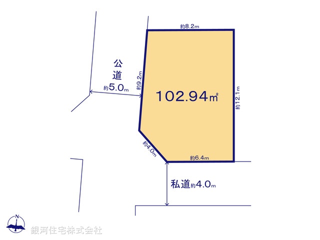 G00376808 東京都葛飾区西水元４丁目 土地 3150万円【区画図】
