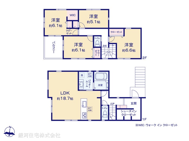 G00376960 神奈川県横浜市都筑区荏田南３丁目 新築一戸建て 7690万円【間取図】