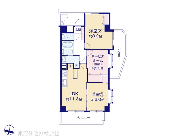 G00377156 東京都足立区花畑５丁目 中古マンション 2880万円【間取図】