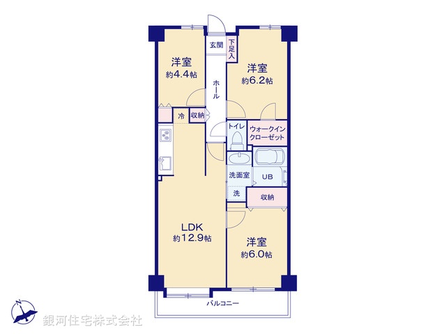 G00377268 神奈川県川崎市宮前区土橋４丁目 中古マンション 4480万円【間取図】