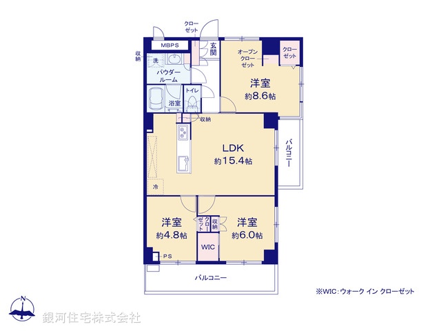 G00377625 東京都国立市西２丁目 中古マンション 5299万円【間取図】