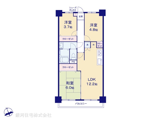 G00377628 東京都墨田区墨田４丁目 中古マンション 2980万円【間取図】
