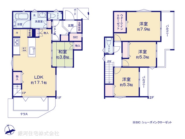 G00377851 埼玉県朝霞市三原５丁目 新築一戸建て 6680万円【間取図】