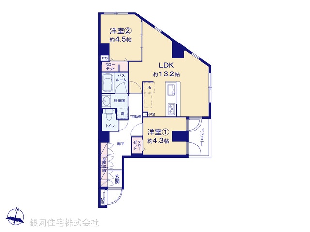 G00377934 東京都府中市本町２丁目 中古マンション 3490万円【間取図】