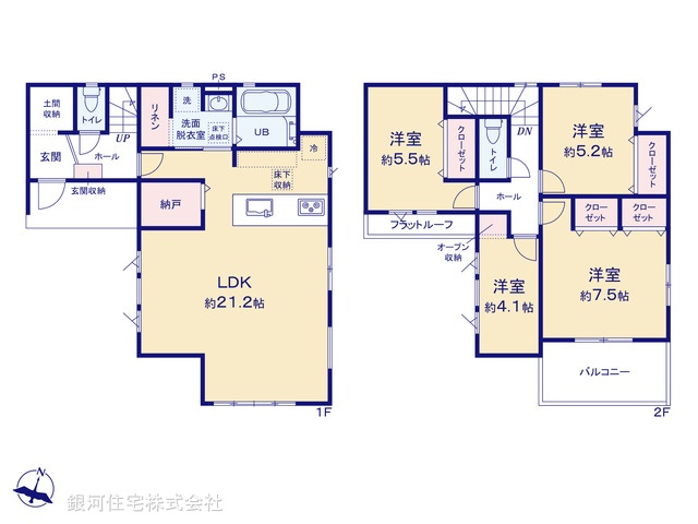 G00377935 埼玉県越谷市蒲生４丁目 新築一戸建て 4499万円【間取図】