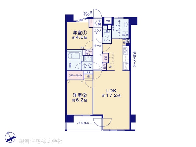G00377953 東京都西東京市田無町３丁目 中古マンション 4598万円【間取図】