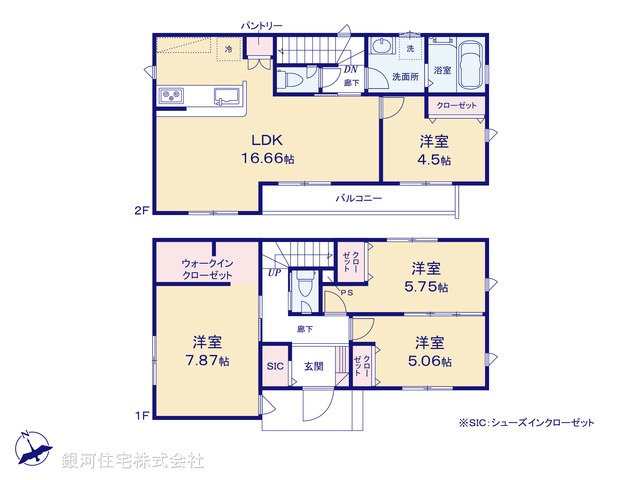 G00377968 千葉県市川市本北方３丁目 新築一戸建て 4480万円【間取図】