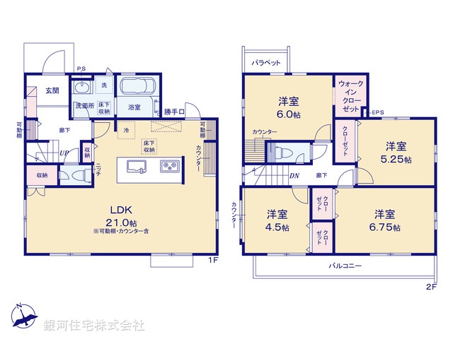 G00378002 東京都練馬区土支田３丁目 新築一戸建て 7280万円【間取図】