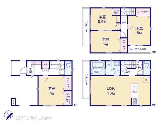 G00378013 埼玉県蕨市錦町１丁目 新築一戸建て 5480万円【間取図】
