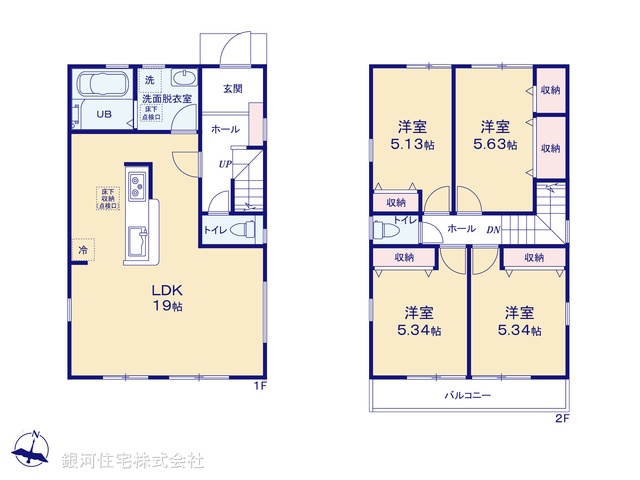 G00378017 神奈川県横浜市瀬谷区相沢４丁目 新築一戸建て 5180万円【間取図】