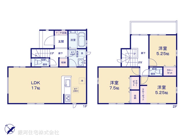 G00378019 千葉県松戸市河原塚 新築一戸建て 3490万円【間取図】