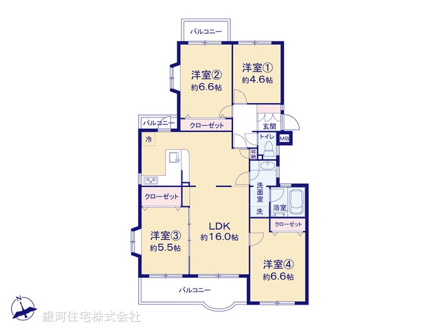 G00378095 神奈川県横浜市保土ヶ谷区藤塚町 中古マンション 2090万円【間取図】