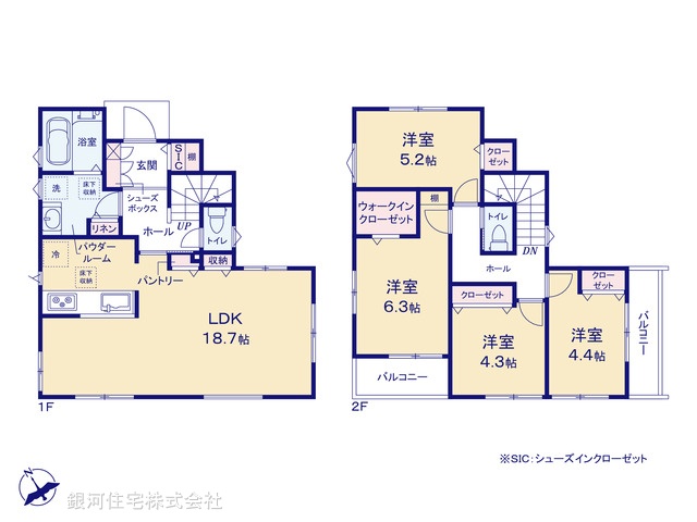 G00378107 神奈川県横須賀市鴨居１丁目 新築一戸建て 3380万円【間取図】