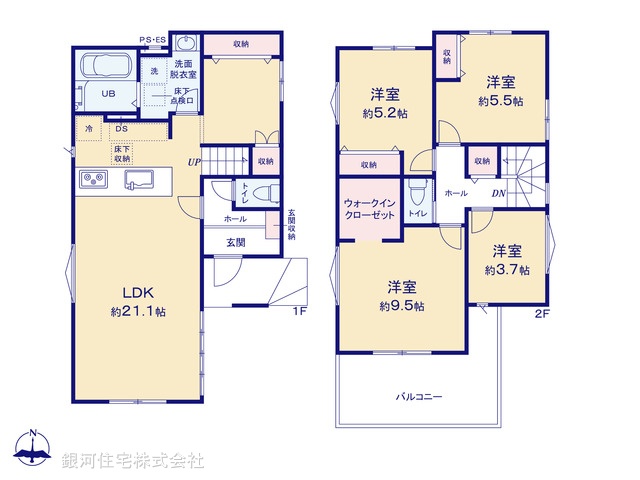 G00378314 千葉県千葉市中央区旭町 新築一戸建て 4488万円【間取図】
