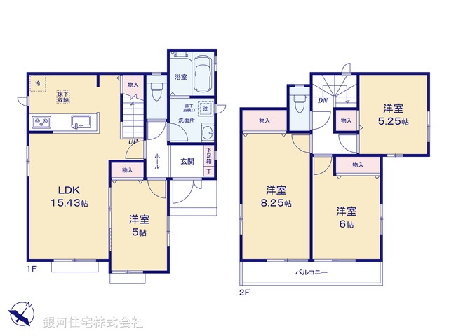 G00378356 神奈川県横浜市磯子区栗木３丁目 新築一戸建て 5290万円【間取図】