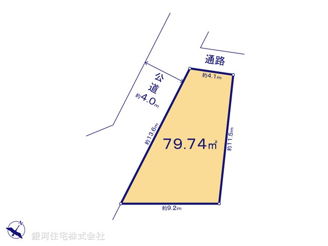 G00378485 埼玉県川越市大字寺尾 土地 1280万円【区画図】
