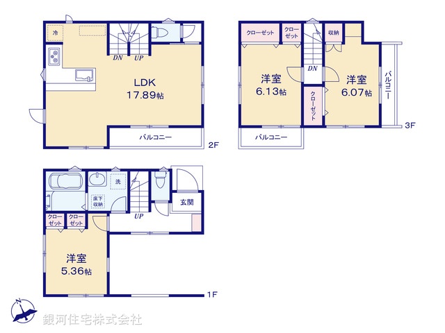G00378572 神奈川県川崎市川崎区桜本２丁目 新築一戸建て 4780万円【間取図】