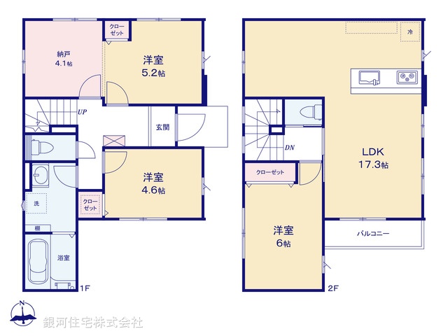 G00378696 埼玉県三郷市中央５丁目 新築一戸建て 4890万円【間取図】