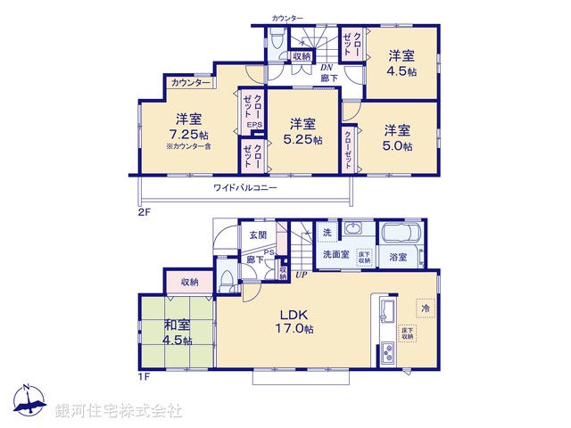 G00378813 東京都立川市一番町２丁目 新築一戸建て 5380万円【間取図】
