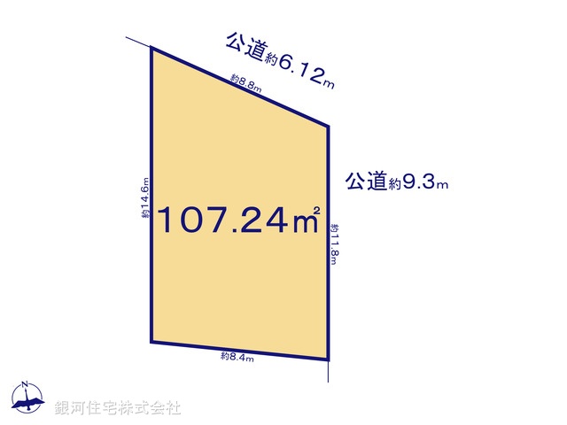 G00378983 埼玉県鴻巣市松原１丁目 土地 1090万円【区画図】