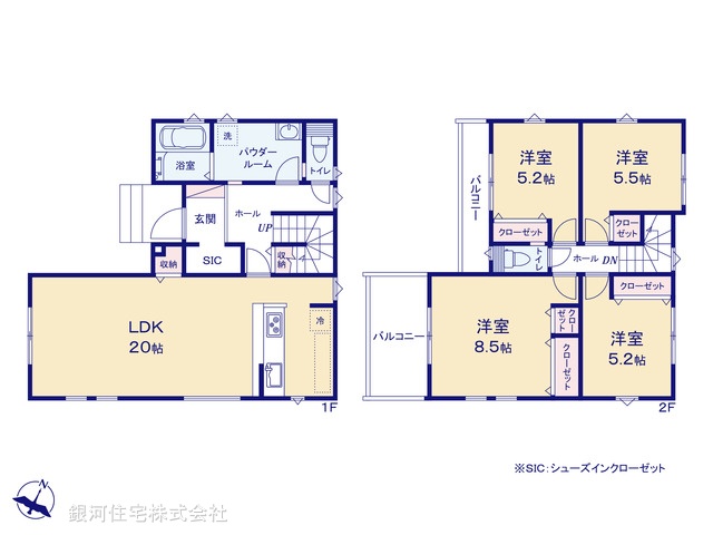 G00378984 神奈川県川崎市麻生区東百合丘１丁目 新築一戸建て 5699万円【間取図】