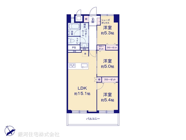 G00379089 東京都江戸川区西葛西５丁目 中古マンション 4980万円【間取図】