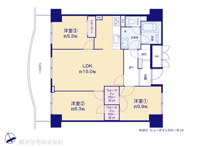 G00379424 東京都西東京市田無町２丁目 中古マンション 6290万円【間取図】