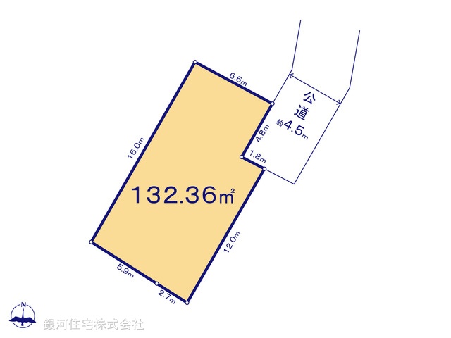G00379440 東京都立川市羽衣町３丁目 土地 5080万円【区画図】