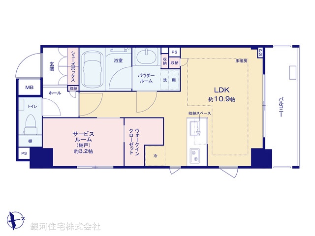 G00379470 東京都世田谷区代沢５丁目 中古マンション 6680万円【間取図】