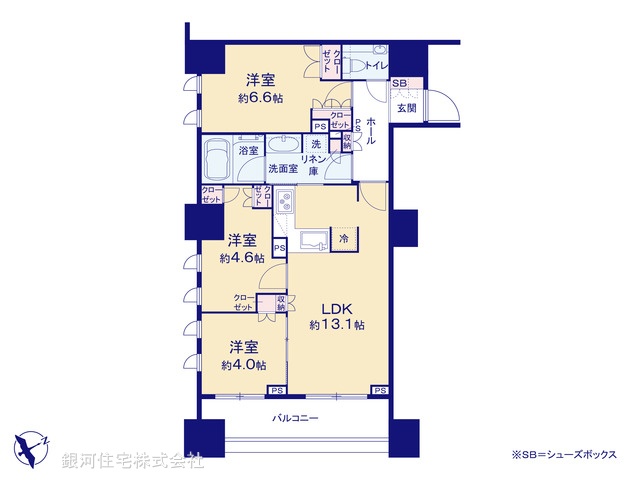 G00379475 東京都中央区日本橋茅場町３丁目 中古マンション 1億5990万円【間取図】
