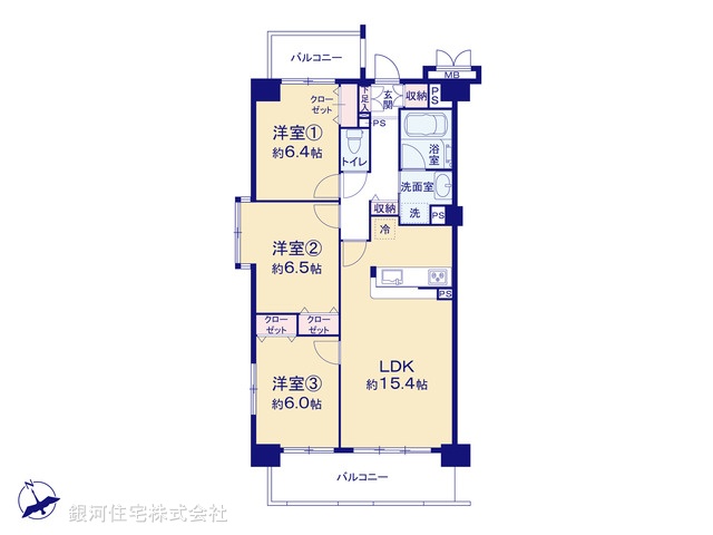 G00379517 埼玉県和光市新倉３丁目 中古マンション 3199万円【間取図】