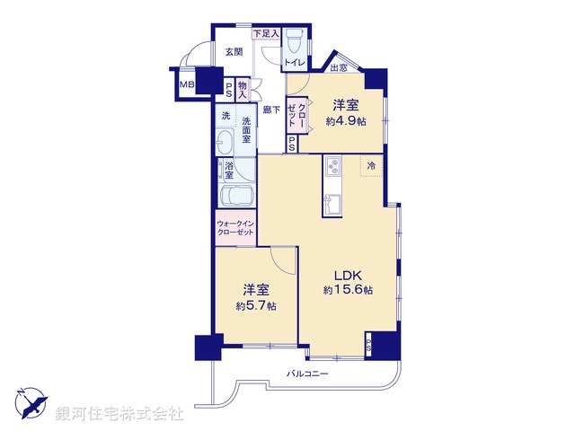 G00379525 東京都江戸川区東葛西８丁目 中古マンション 5299万円【間取図】